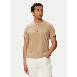 Tommy Hilfiger Majica Logo Tee MW0MW11797 Bež Regular Fit