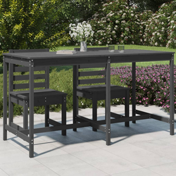 Vrtni stol sivi 203,5x90x110 cm od masivne borovine