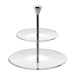 Etažer Full Moon 2-nadstropji h23cm/steklo, aluminij