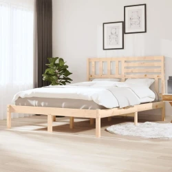 VIDAXL Posteljni okvir 120x190 trdna borovina