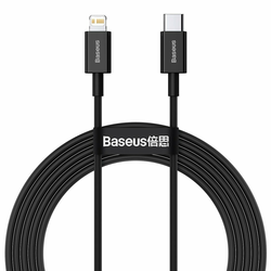 BASEUS kabel USB-c na strela baseus superior series, 20w, pd, 2m czarny