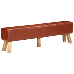 Vidaxl Telovadna klop 160 cm rjava pravo usnje
