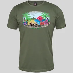 011Shop Muška majica kratkih rukava Pičke,plaža,tetovaža, Maslinasta
