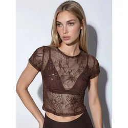 Busem Bluza Blusen rjava