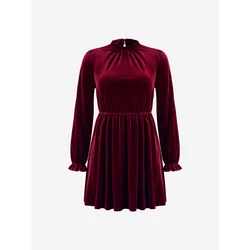 Cupshe Obleka Velvet rdeča