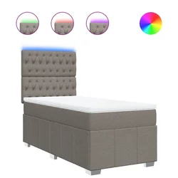 Vidaxl Box spring postelja z vzmetnico taupe 100x200 cm blago