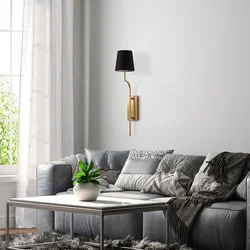 Opviq Zidna lampa Lumora-15331, 16x22x72cm, IP20, Zlatno-crna boje