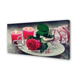 tulup.si Slika na platnu Rose srce sveča 125x50 cm