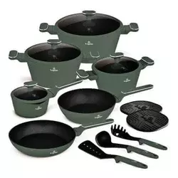 Berlinger Haus Set posuđa Matte Green Collection BH-8208N, 15 delova, Zeleni