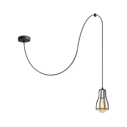 Luster na sajli TUBE LONG 1xE27/15W/230V crna/hrom