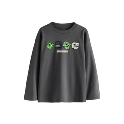 Next Majica Minecraft neonsko zelena/temno zelena/črna/bela