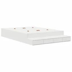 Vidaxl Postelja z dodatnim prostorom za shranjevanje Bela 140 cm