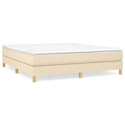 Vidaxl Posteljni okvir z vzmetmi krem 160x200 cm blago