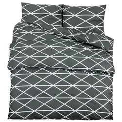 Set posteljine za poplun sivi 260 x 240 cm pamučni