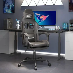 Den Vrtljiv gaming stol z oporo za noge črno in zeleno um. u