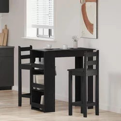 Barski stol sa policom za odlaganje crni hrast 102x50x103,5 cm