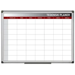 Tabla planer Bi-Office tedenski, 60 x 90 cm