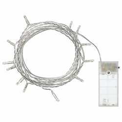 LEDFYR LED lanac s 12 svetala, u kući/na baterije srebrna