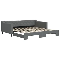 Vidaxl Izvlečna dnevna postelja temno siva 100x200 cm blago