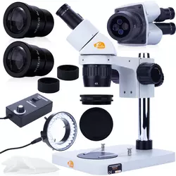 Rosfix Ganymede S MSGS-B-PS1 Microscope Binocular Glava – Optika Visoke Kakovosti, Zoom 20/40x, Nastavljiva Svetloba 56xLED, (5000212303)