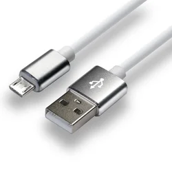 EverActive USB kabel 1m, bela, silikonski, hitro polnjenje 2.4A
