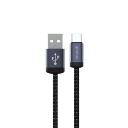USB / USB-C kabel Gracious, 2.1A, 2m, črn, Devia