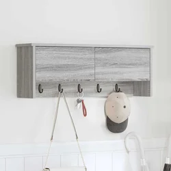 Vješalica za kapute na zidu Zidne Siva Sonoma 80 x 20 x 30 cm