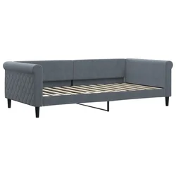Vidaxl Raztegljiva postelja temno siva 100x200 cm žamet