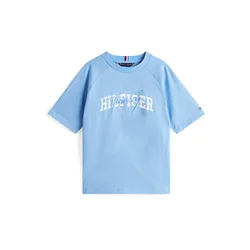 TOMMY HILFIGER Majica nebeško modra/bela