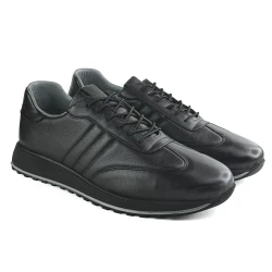 Mona Footwear Muške kožne patike, Crne