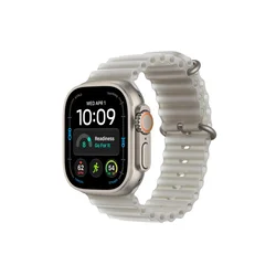 APPLE Watch Ultra 4 GPS + Cellular 49mm Natural Titanium Case with Translucent Grey Ocean Band (MJAD4SE/A)
