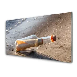 tulup.si Slika na steklu Pismo bottle beach art 140x70 cm 2 obešalnika