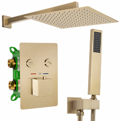 Set za prikrito prhanje FENIX DAVIS Gold Brushed s termostatom + škatla