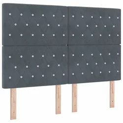 Vidaxl LED Box Spring Postelja Temno siva 160 x 200 cm Žamet