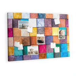 tulup.si Plošča iz plute Lesene kocke 120x80 cm Kovinski zatiči