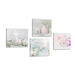 Set slik elegantno vintage tihožitje - 4x 60x60
