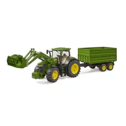 Traktor John Deere 7R 350 sa utovarivačem i tandem kip prikolicom