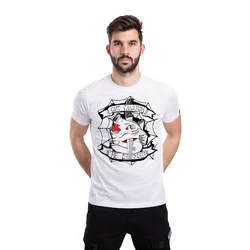 011Shop Muška majica kratkih rukava Sit gladnom ne veruje!, Bela