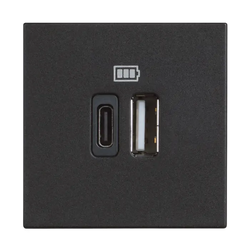 CLASSIA USB VTIČ TIPA A + TIPA C/230V AC/5V DC/3A 2M ČRNEGA RAZMERJA RG4287C2