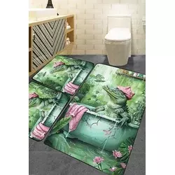Lessentiel Maison Set prostirki za kupatilo, 3 komada, Zeleni