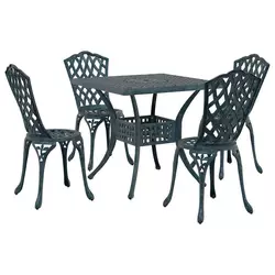 Set vrtnih stolova 5 pcs Zelena Liveni aluminij