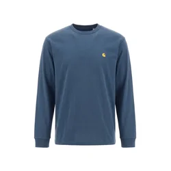 Carhartt WIP Majica Chase temno modra/zlata