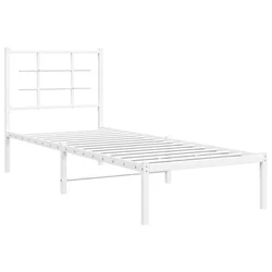 Vidaxl Kovinski posteljni okvir brez vzmetnice z vzglavjem 75x190 cm