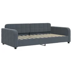 Vidaxl Raztegljiva postelja temno siva 100x200 cm žamet