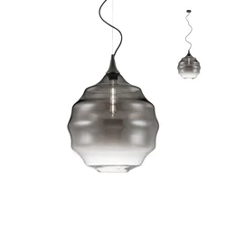 Redo 01-1845 - Luster na sajli SLAG 1xE27/42W/230V, prečnik 40 cm, siva
