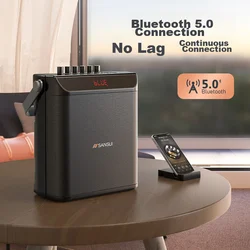 Sansui Bluetooth karaoke zvučnik sa 2 mikrofona E76, USB, Crni