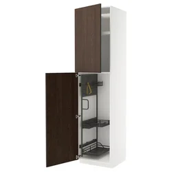 METOD Visoki element-ostava, bela/Sinarp smeđa, 60x60x240 cm
