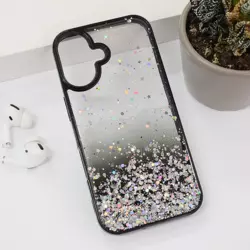 Maska Frame Glitter za iPhone 16 crna