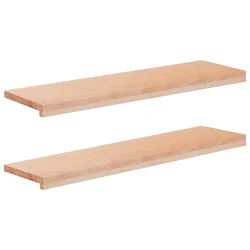 vidaXL Stopnice 2 kos 90 x 25 x 2 cm Naravna Trda bukovina