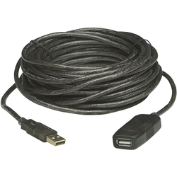 Manhattan USB-kabel Manhattan, moški konektor USB 2.0 A na ženski konektor USB 2.0 A, črn, 10 m